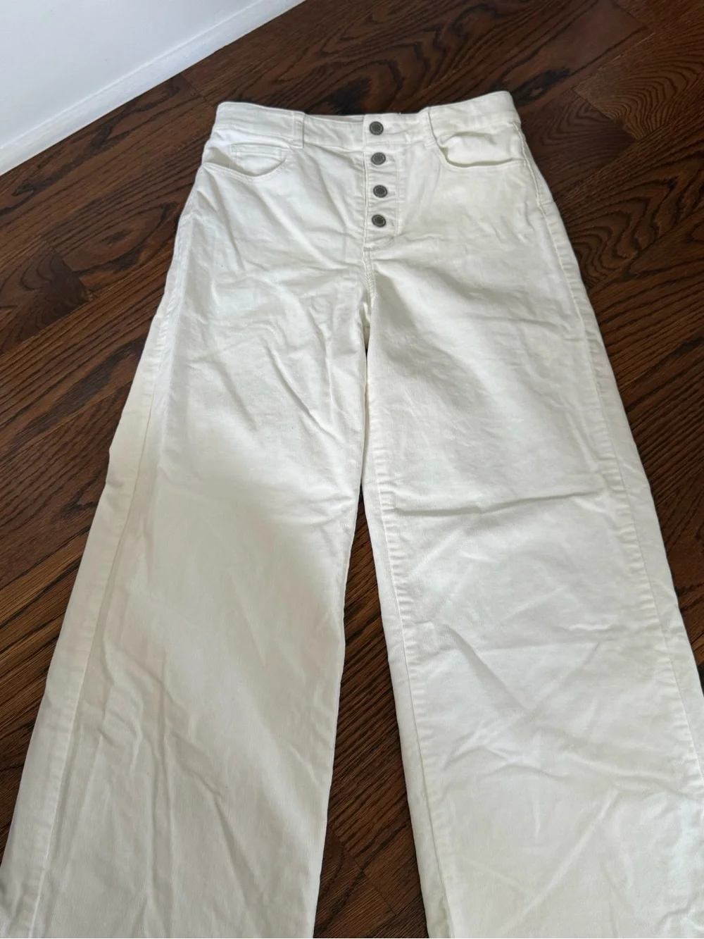 Janie and Jack White Button-Fly Kids Jeans